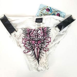 Sinful by Affliction pink rhinestone bikini bottom
